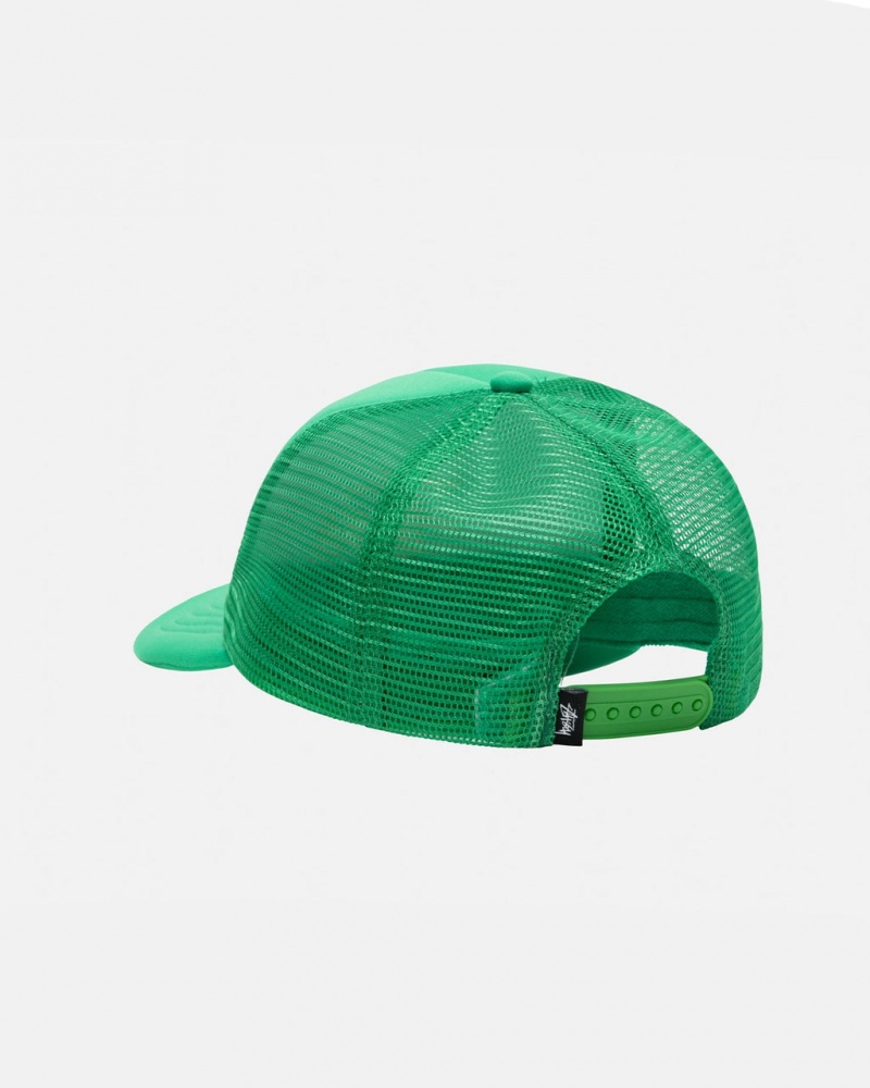 Stussy Trucker Big Basic Snapback - Unisex Groen | UBETG27893