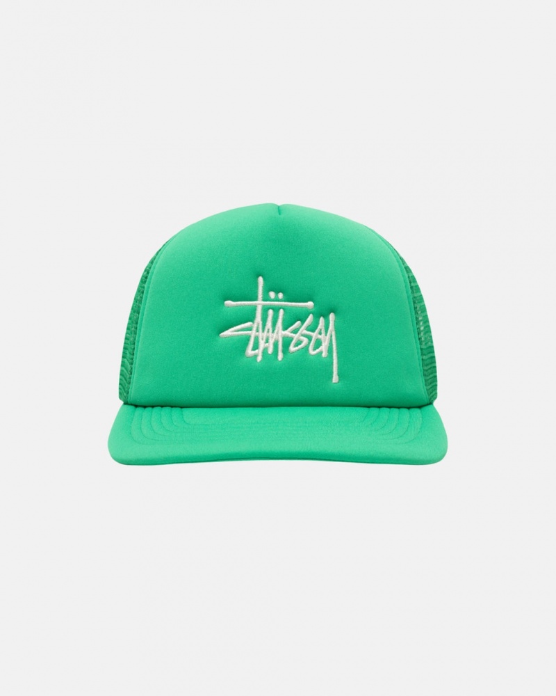 Stussy Trucker Big Basic Snapback - Unisex Groen | UBETG27893