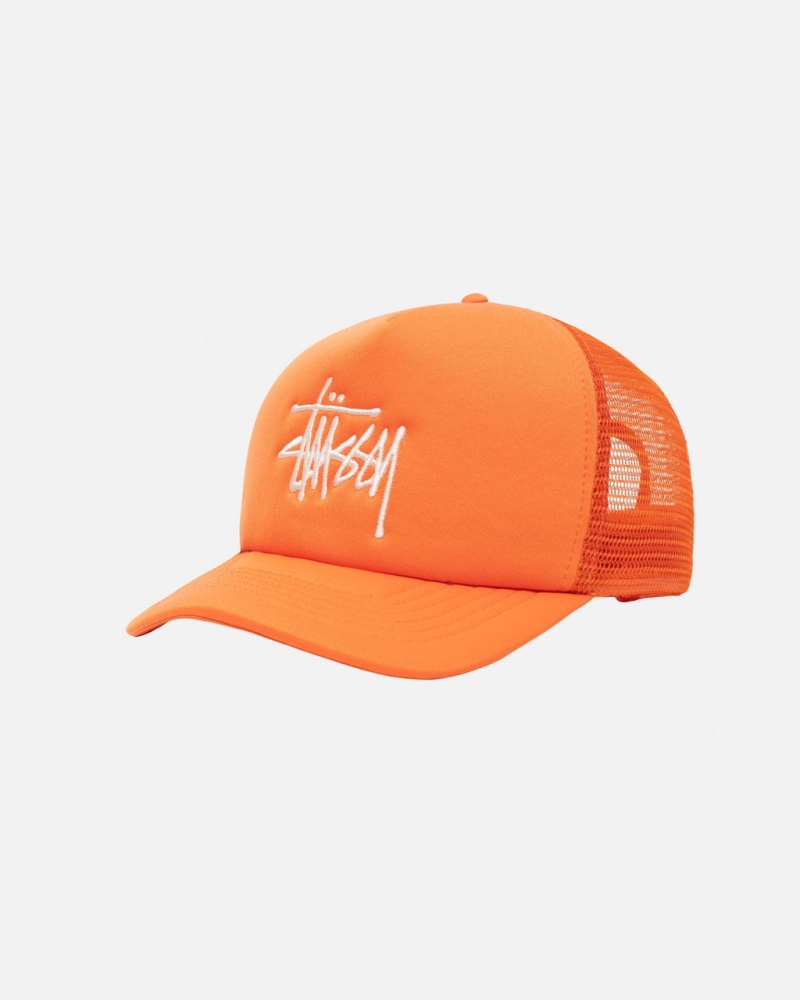 Stussy Trucker Big Basic Snapback - Unisex Oranje | BEQAV40311