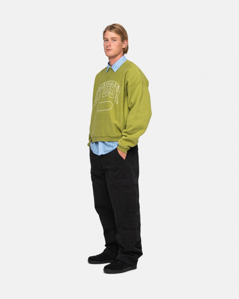 Stussy Varsity Oversized Crew - Unisex Hoodies Groen | GBEUC82726