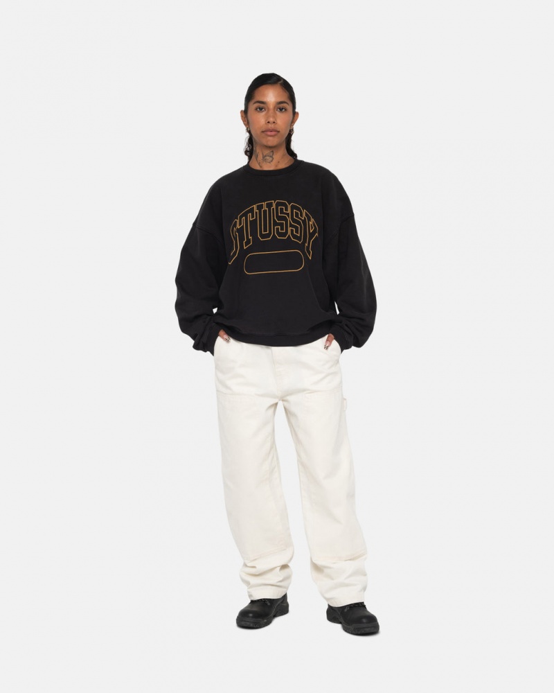 Stussy Varsity Oversized Crew - Unisex Hoodies Zwart | XBEBH82294