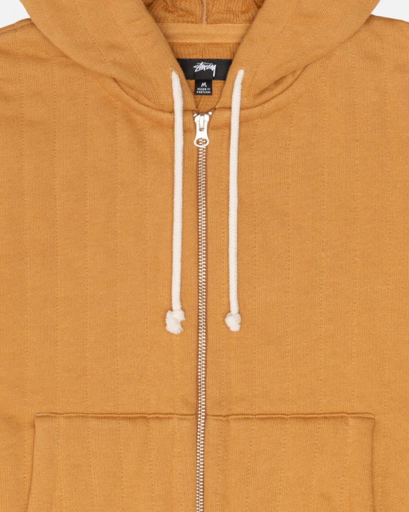 Stussy Vertical Gewatteerd Zip Hoodie - Unisex Hoodies Bruin | BBESO29878