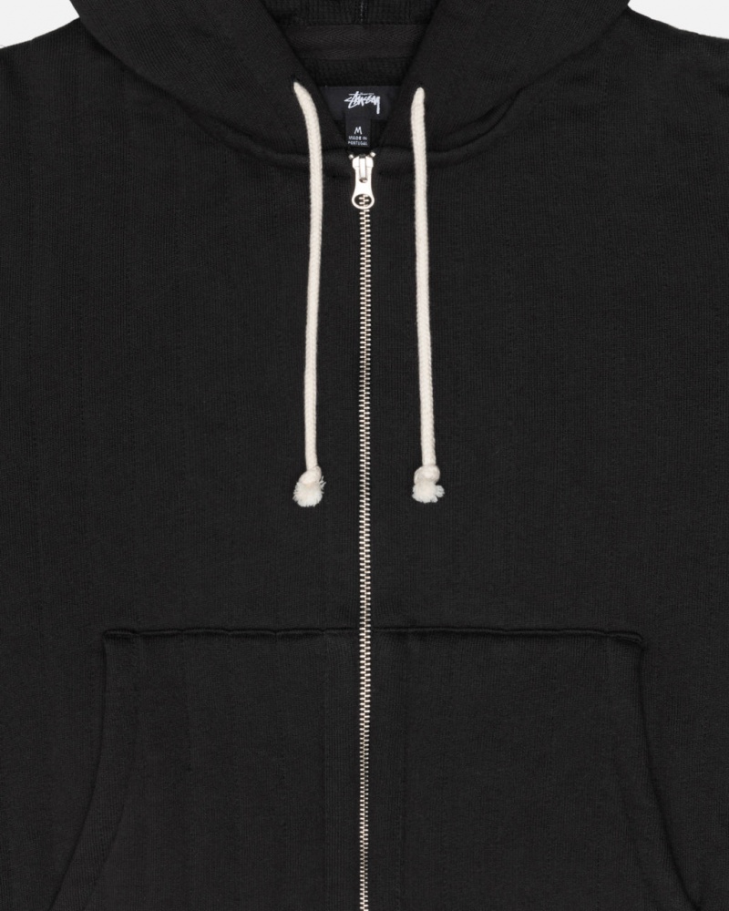 Stussy Vertical Gewatteerd Zip Hoodie - Unisex Hoodies Zwart | BEEAH32422