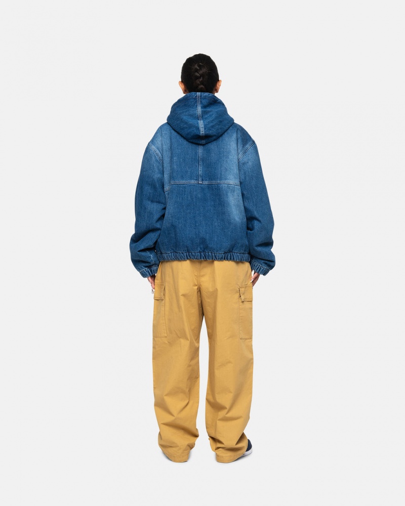 Stussy Werk Jacket Denim Sherpa - Unisex Jackets Blauw | QBEWA12944