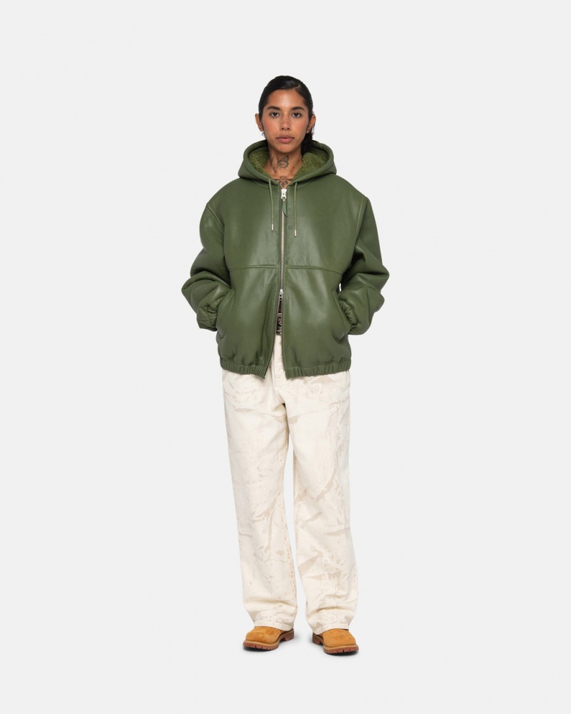 Stussy Werk Jacket Shearling - Unisex Jackets Groen | BBESO26776