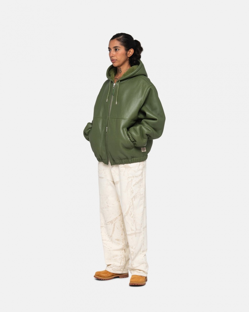 Stussy Werk Jacket Shearling - Unisex Jackets Groen | BBESO26776