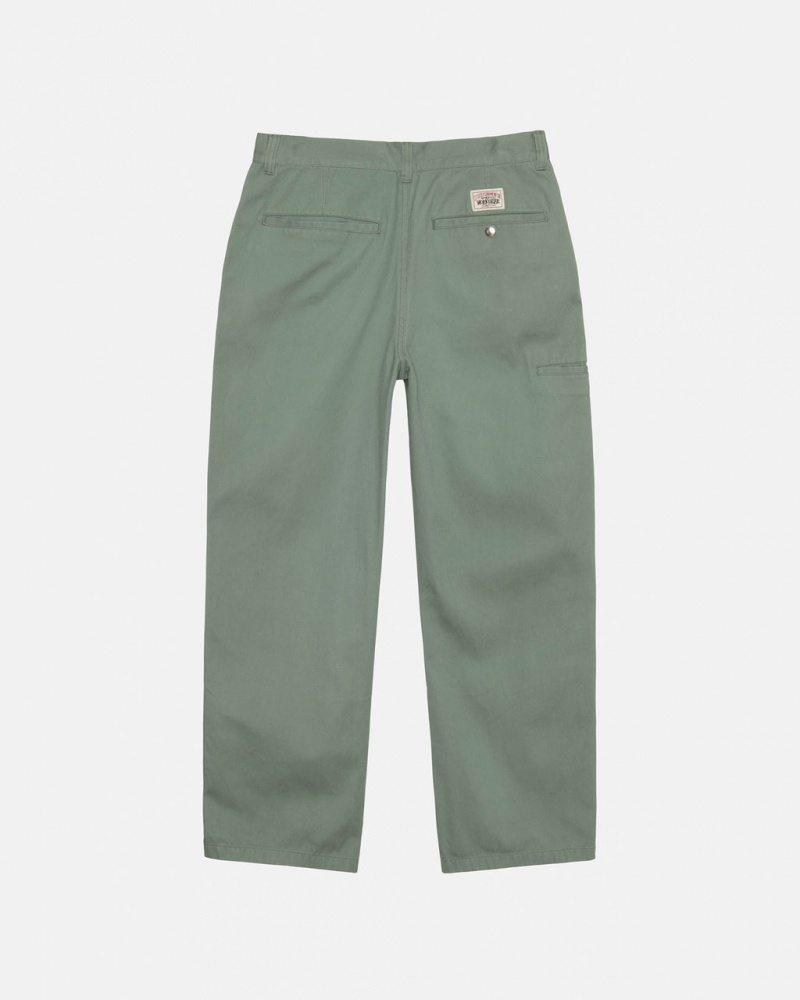 Stussy Workgear Trouser Twill - Unisex Pants Groen | LBESX61114