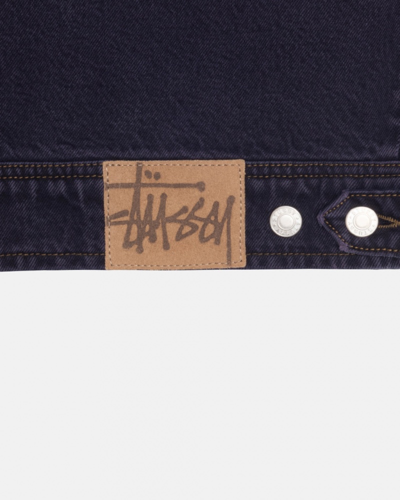 Stussy Zip Werk Jacket Denim - Unisex Jackets Zwart | GBEUC25346