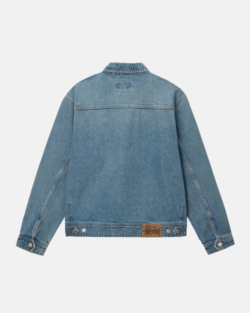 Stussy Zip Werk Jacket Denim - Unisex Jackets Blauw | BEQAV85044